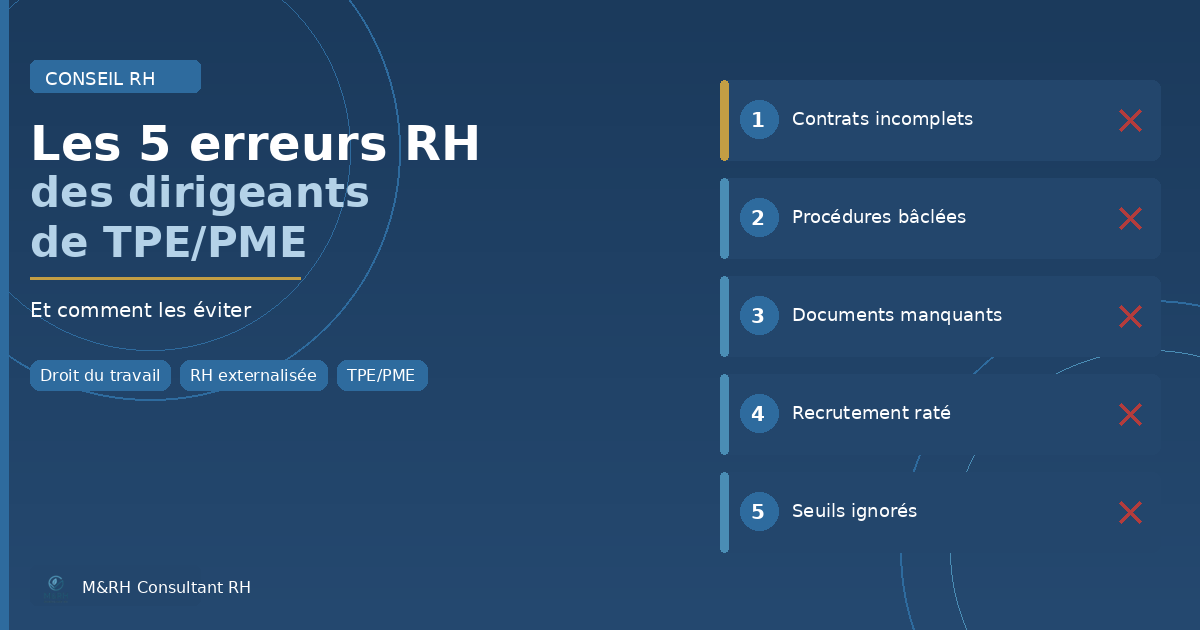 Les 5 erreurs RH que font les dirigeants de TPE/PME sans service RH